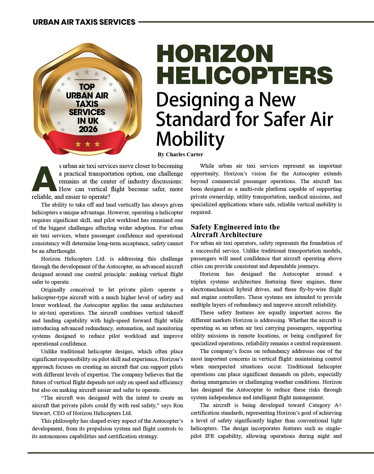  Urban Air Mobility and Drone Services Europe | Energy Business Review